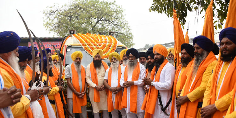 400 ਸਾਲਾ ਪ੍ਰਕਾਸ਼ ਪੁਰਬ ਨੂੰ ਸਮਰਪਿਤ ਨਗਰ ਕੀਰਤਨ ਗੁਰਦੁਆਰਾ ਨਿੰਮ ਸਾਹਿਬ ਪਾਤਸ਼ਾਹੀ ਨੌਵੀਂ ਕੈਥਲ ਹਰਿਆਣਾ ਤੋਂ ਅਗਲੇ ਪੜਾਅ ਧਮਧਾਨ ਸਾਹਿਬ ਲਈ ਰਵਾਨਾ