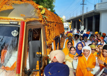 ਗੁਰਦੁਆਰਾ ਗੁਰੂ ਕੇ ਮਹਿਲ ਤੋਂ ਆਰੰਭ ਹੋਇਆ ਨਗਰ ਕੀਰਤਨ ਨਗਾਰਿਆਂ ਤੇ ਜੈਕਾਰਿਆਂ ਦੀ ਗੂੰਜ ‘ਚ ਖ਼ਾਲਸਈ ਜਾਹੋ-ਜਲਾਲ ਨਾਲ ਸ੍ਰੀ ਅਨੰਦਪੁਰ ਸਾਹਿਬ ਪੁੱਜ ਕੇ ਹੋਇਆ ਸੰਪੂਰਨ