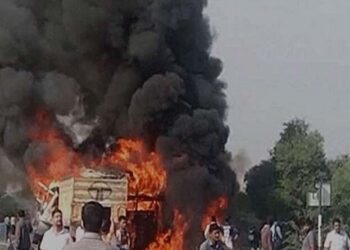 ਰਾਜਸਥਾਨ ਵਿੱਚ ਬੱਸ ਅਤੇ ਟਰੱਕ ਵਿਚਾਲੇ ਟੱਕਰ ਦੌਰਾਨ ਅੱਗ ਲੱਗਣ ਕਾਰਨ 5 ਵਿਅਕਤੀ ਜਿੰਦਾ ਸੜੇ