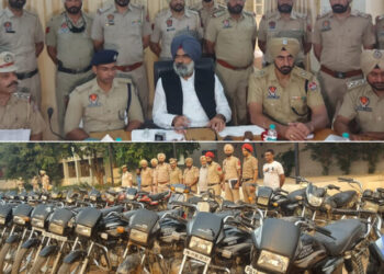 ਪਟਿਆਲਾ ਪੁਲੀਸ ਵੱਲੋਂ ਮੋਟਰ ਸਾਈਕਲ ਚੋਰੀ ਕਰਨ ਵਾਲੇ 25 ਮੁਲਜਮ ਕਾਬੂ ਵੱਖ ਵੱਖ ਥਾਵਾ ਤੋਂ ਚੋਰੀ ਹੋਏ 47 ਮੋਟਰਸਾਈਕਲ ਬਰਾਮਦ
