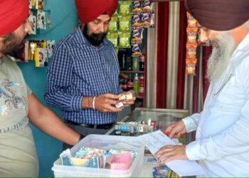 ਤੰਬਾਕੂ ਵਿਰੋਧੀ ਮੁਹਿੰਮ ਤਹਿਤ ਕਈ ਥਾਈਂ ਜਾਂਚ, 44 ਚਾਲਾਨ ਕੱਟੇ