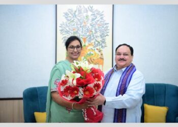 ਲਖਵਿੰਦਰ ਕੌਰ ਗਰਚਾ ਨੇ ਜਗਤ ਪ੍ਰਕਾਸ਼ ਨੱਡਾ ਨਾਲ ਕੀਤੀ ਮੁਲਾਕਾਤ