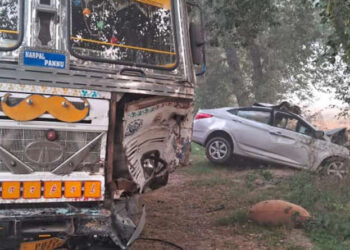 ਮੋਗਾ ਵਿੱਚ ਕਾਰ ਤੇ ਟਰੱਕ ਦੀ ਟੱਕਰ ਵਿੱਚ 5 ਨੌਜਵਾਨਾਂ ਦੀ ਮੌਤ