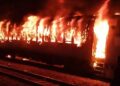 ਟਰੇਨ ਦੇ ਡੱਬਿਆਂ ਨੂੰ ਲੱਗੀ ਭਿਆਨਕ ਅੱਗ
