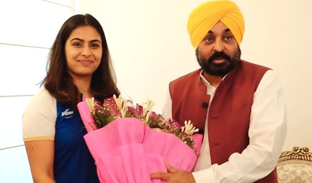 ਮੁੱਖ ਮੰਤਰੀ ਨੇ ਉਲੰਪਿਕ ਤਗ਼ਮਾ ਜੇਤੂ ਮਨੂੰ ਭਾਕਰ ਨਾਲ ਕੀਤੀ ਮੁਲਾਕਾਤ