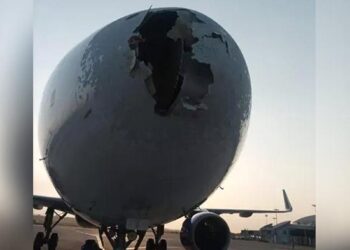 ਇੰਡੀਗੋ ਫਲਾਈਟ ਦੀ ਤੂਫਾਨ ਕਾਰਨ ਐਮਰਜੈਂਸੀ ਲੈਂਡਿੰਗ, ਜਹਾਜ਼ ਦਾ ਅਗਲਾ ਹਿੱਸਾ ਟੁੱਟਿਆ