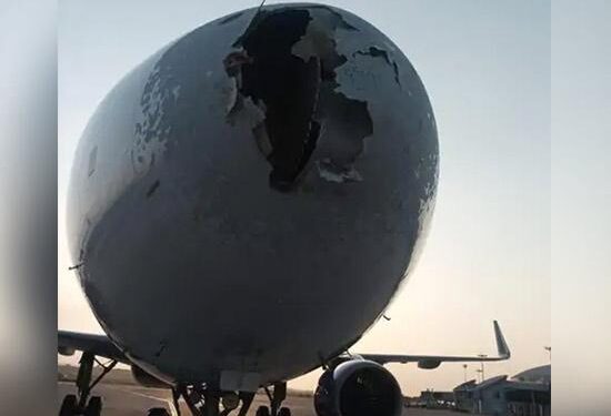 ਇੰਡੀਗੋ ਫਲਾਈਟ ਦੀ ਤੂਫਾਨ ਕਾਰਨ ਐਮਰਜੈਂਸੀ ਲੈਂਡਿੰਗ, ਜਹਾਜ਼ ਦਾ ਅਗਲਾ ਹਿੱਸਾ ਟੁੱਟਿਆ