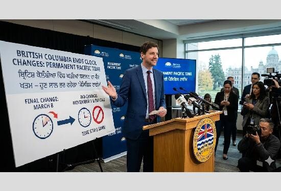 British Columbia ਦਾ ਇਤਿਹਾਸਕ ਫੈਸਲਾ: ਹੁਣ ਸਾਲ ਭਰ ਨਹੀਂ ਬਦਲੀਆਂ ਜਾਣਗੀਆਂ ਘੜੀਆਂ